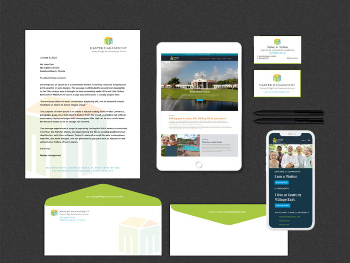 Century Village East Master Management Branding