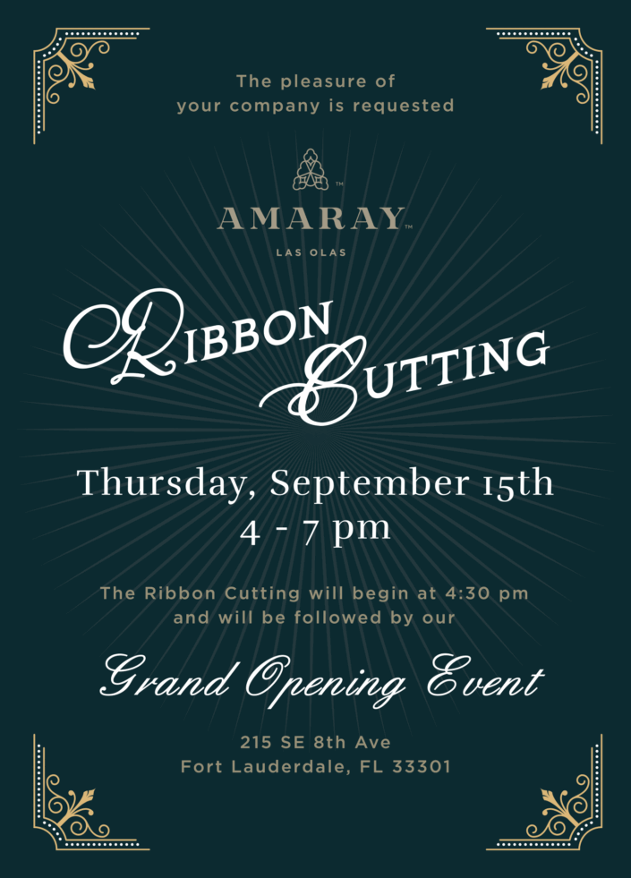 Amaray Las Olas Ribbon Cutting Invitation & RSVP